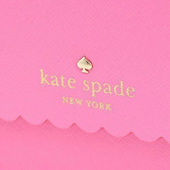 Kate Spade Jettie Clutch Crossbody Pink Leather Scalloped Convertible Bag - Picture 7 of 7